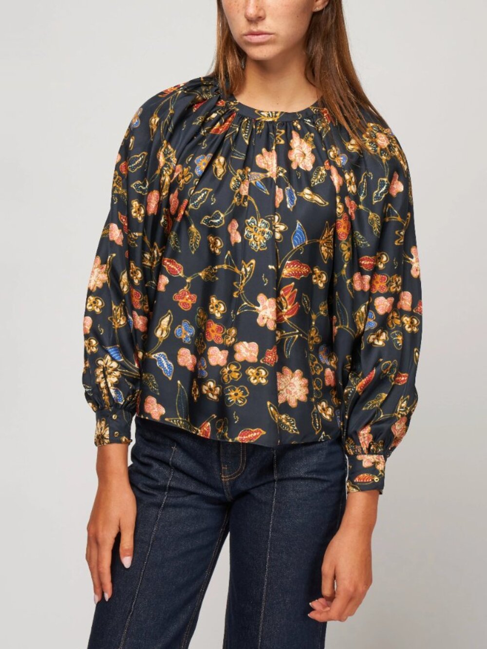 Ulla Johnson "Marisol" Floral Silk Blouse in "Odessa", size 2